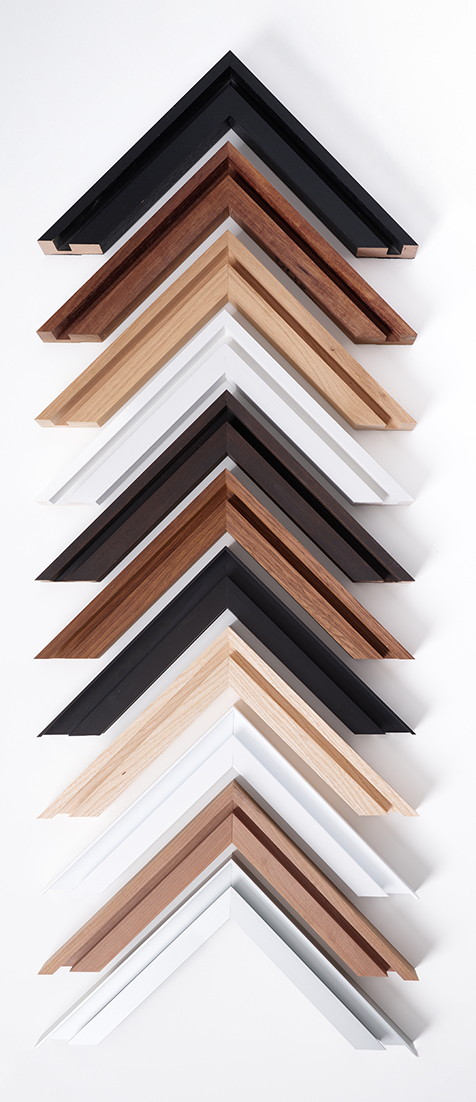 Beschikbare baklijsten in verschillende houtsoorten en kleuren